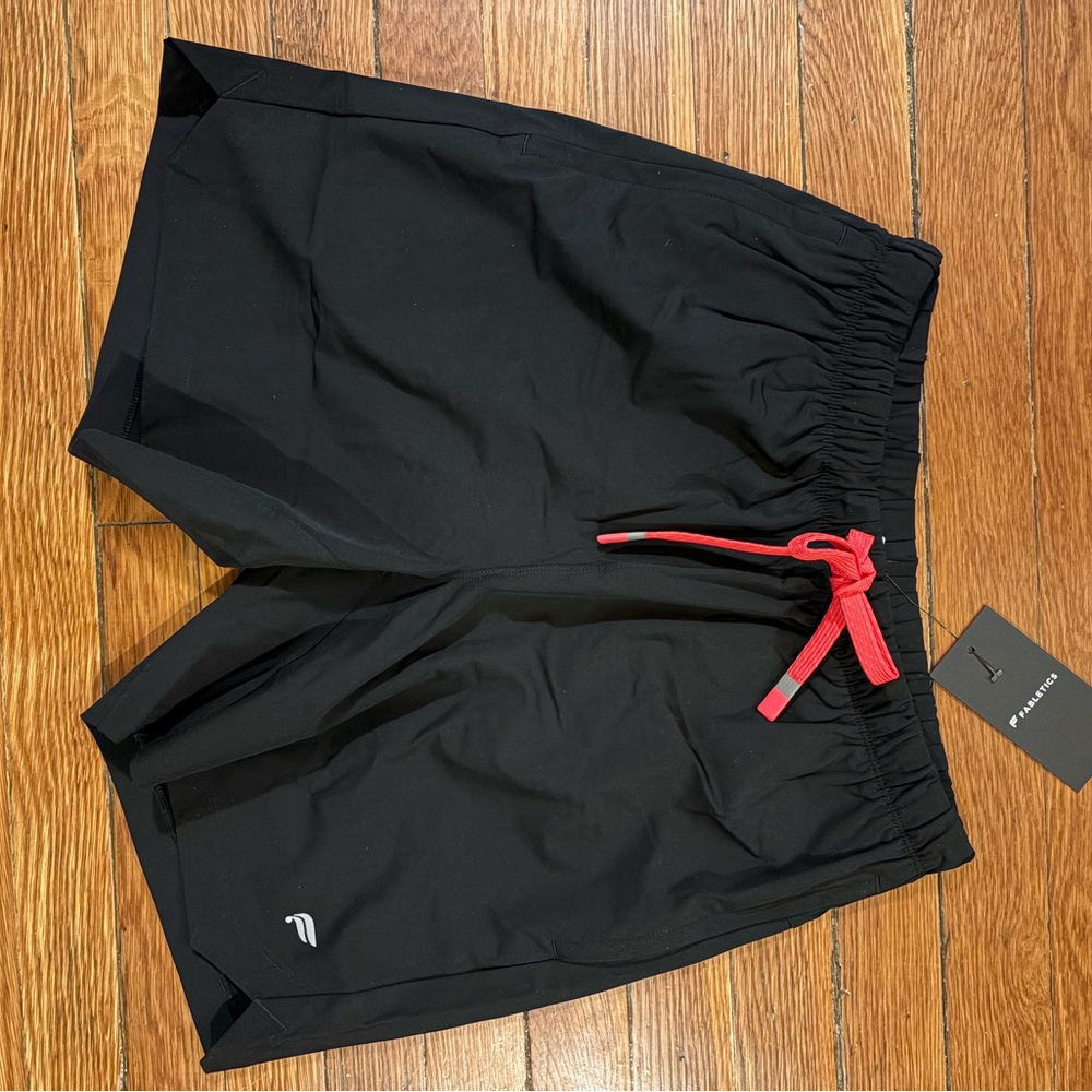 Fabletics Black 7” Active Shorts With Linear